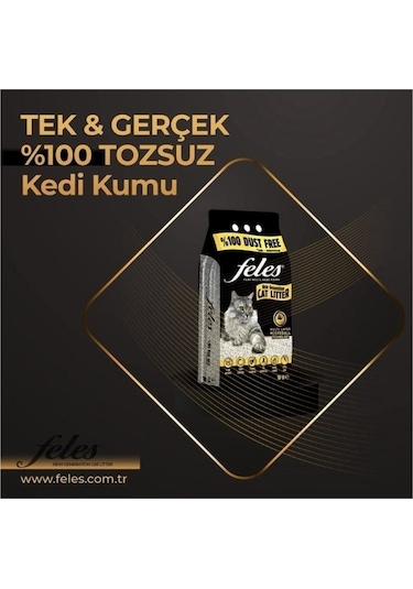 Feles Tozsuz Topaklaşan Kedi Kumu 4 x 10 L
