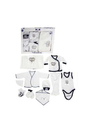 Hastane Çıkışı 10 Parça Siyah Taşlı Erkek Bebek Giyim Siyah