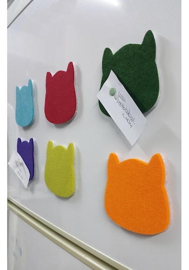 Kedi Tasarımlı Keçe Panolar Arkası Yapışkanlı 6 Adet Renkli Set