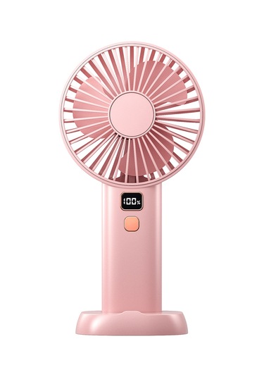 Padalink Usb Şarjlı Elden/masaüstü Fan, 4 Vites Rüzgar Ayarı, Sayısal Göstergeli, Pembe Ymj-f6