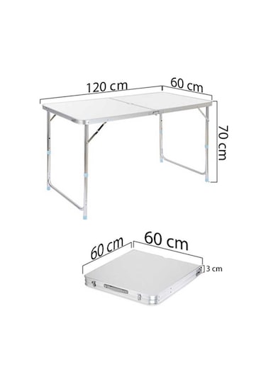 Funky Chairs Taburesiz Katlanabilir Piknik Masası - Gri