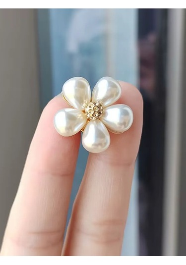 Olfil Broş-mini Çiçek İnci Minimalizm Stil 287942182 Altın Rengi
