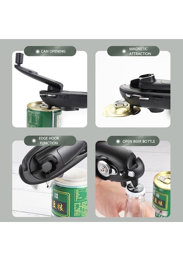 Manuel Konserve Kutusu Kapak Açacağı Aparat Siyah