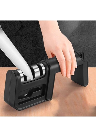 Lazoğlu 4 Kademeli Elmas Taşlı Bıçak Bileme Büyük Siyah