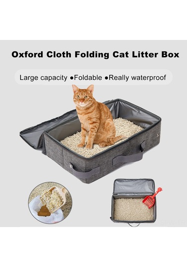 Maiyame Kollapslanabilir Nefesli Kedi Kumu Kutiği - 30x30cm Gri, Taşınabilir, Su Geçirmez, Evcil Hayvan Tuvaleti