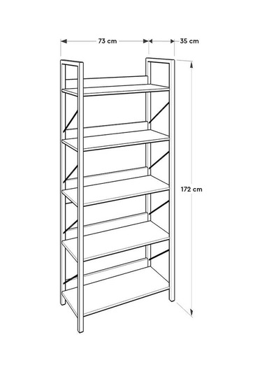 Profile 5 Raflı Kitaplık-florida Meşe 73x172x35 Cm Profile 5 Raflı Kitaplık-florida Meşe 73x172x35 Cm