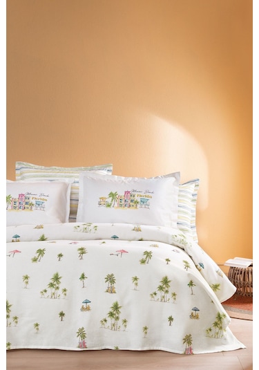 Yataş Aria Çift Kişilik Pike Takımı - Mavi