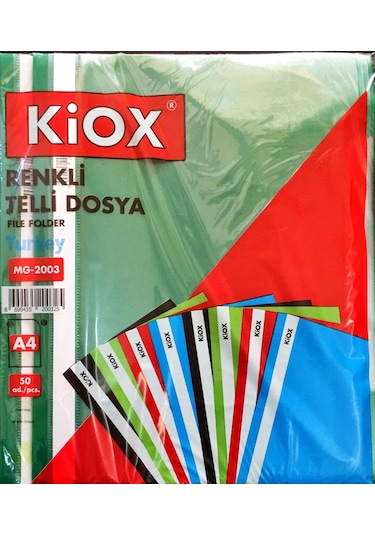 3 Paket Kiox Yeşil Renk Telli Dosya 50 Li Paket Toplam 150 Adet