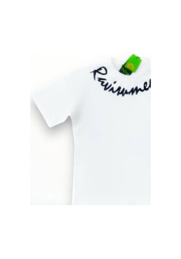 Erkek Çocuk Yazı Baskılı T-shirt-14622 Beyaz