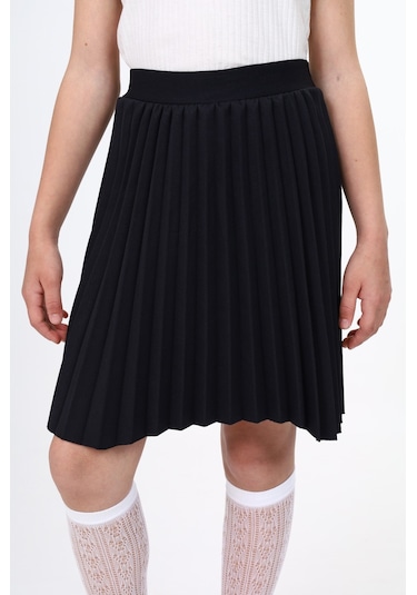 Toontoy Kız Çocuk Pileli Etek Siyah