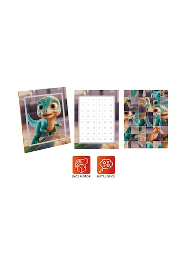 Playever Sticker Puzzle - Dino, Çıkartmalı Yapboz Etkinlik Kitabı