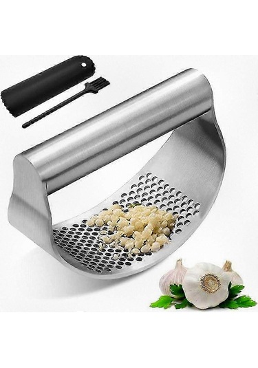 Mutfak İçin Paslanmaz Çelik Profesyonel Manuel Sarımsak Pres Kırıcı Siyah