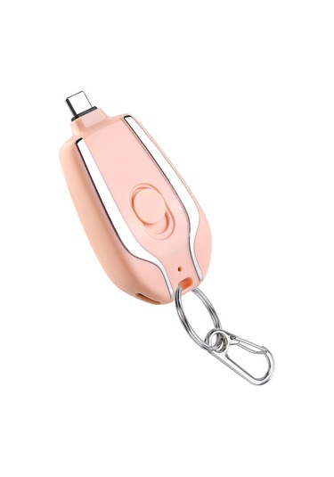 Symbee 1000mah Pembe Anahtar Zinciri Powerbank - Çekilebilir Type-c Arayüzlü, Taşınabilir Cep Telefonu Şarj Cihazı Pembe