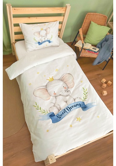 Organik Tek Kişilik Nevresim Takımı 160x220 - Kraliyet Düşleri Renkli