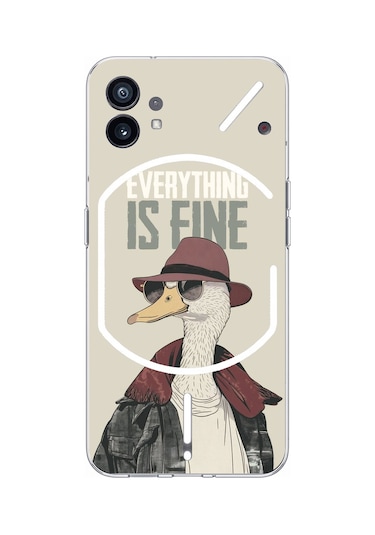 Nothing Phone 1 Uyumlu Everything İs Fine Baskılı Silikon Kılıf Renkli