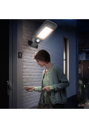 Novahub Tg-ty058 Güneş Enerjili 60 Led Duvar Lambası, Ip65 Su Geçirmez, Uzaktan Kumandalı, 3-5m Hareket Sensörü Diğer