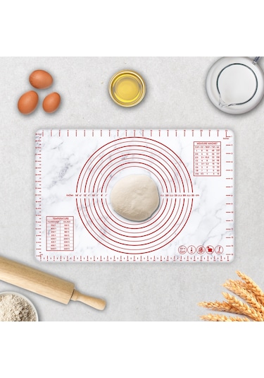 Klasik Mermer Görünümlü Cam Hamur Açma Matı 40cm X 60cm