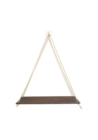 Beyaz Ahşap Salıncak Asılı Halat Duvara Monte Yüzer Raflar