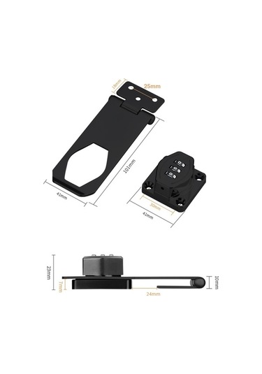 Besthome1 Anahtarsız Dolap Kapı Kilidi, Ofis Dosya Dolabı İçin Siyah, 10.1x4.1x2.3cm Boyutta