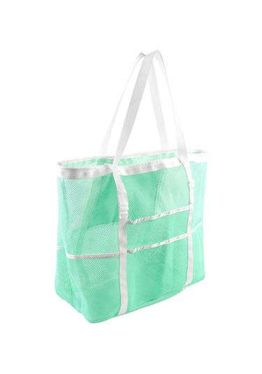 Springsun Yeşil Ağızlı Makyaj Spor Plaj Çanta, 8 Cep Tasarımı, 42x20x39 Cm, Tek/çift Omuzlu, Seyahat Ve Yüzme İçin Dayanıklı Depolama Çantası