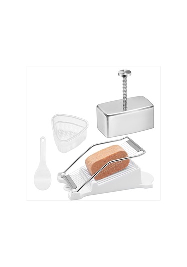 Gildedwill Onigiri Kalıp Seti Paslanmaz Çelik Musubi Kalıbı, Dilimleyici, Üçgen Pirinç Topu Kalıbı Ve Pirinç Kaşığı Musubi Pres Kalıbı