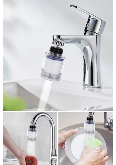 Mintev Su Tasarruflu Ve Kireç Önleyici Filtreli 360 Derece Döner Musluk Başlığı