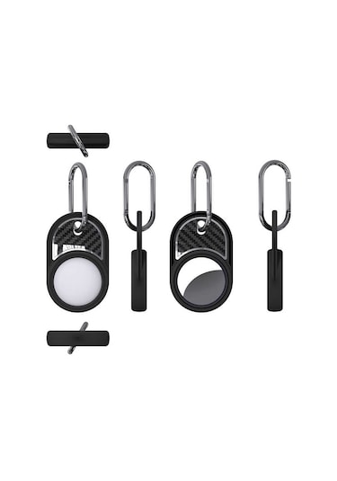 Zore Airtag 05 Uyumlu Silikon Anahtarlık-kırmızı