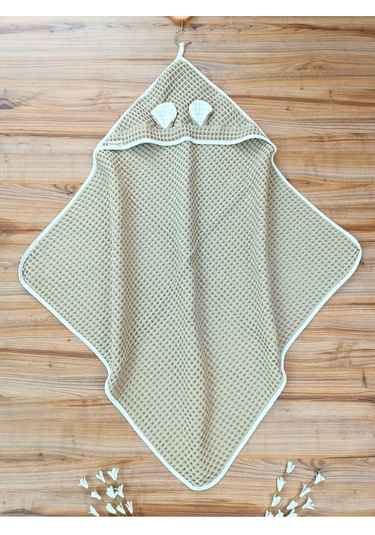 Ekru Pike Bebek Battaniyesi Doğal Organik Uyku Çift Taraflı Bebek Havlu Örtü Yenidoğan Mevsimlik S.kahve Sütlü Kahve