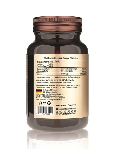 Biotin 5000 Mcg 60 Tablets