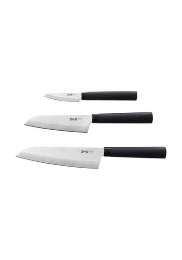 Förslag Bıçak Seti Siyah 3 Parça Mutfak Sofra Sunum Siyah