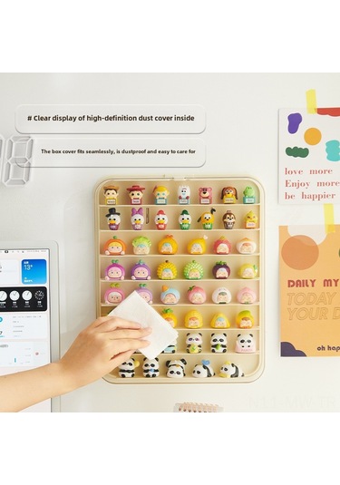 Moveevo Duvar Montajlı Lego Ve Oyuncak Gösterge Kutusu, Toz Koruyucu Kapaklı, Parçacık Depolama Rafı 1 Adet, Yapıştırıcı Yontem