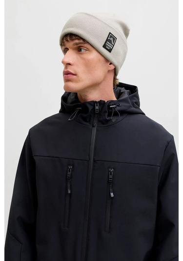 Jack & Jones Erkek Jacalpes Logo Detaylı Örme Bere 12286472 Gri Gri