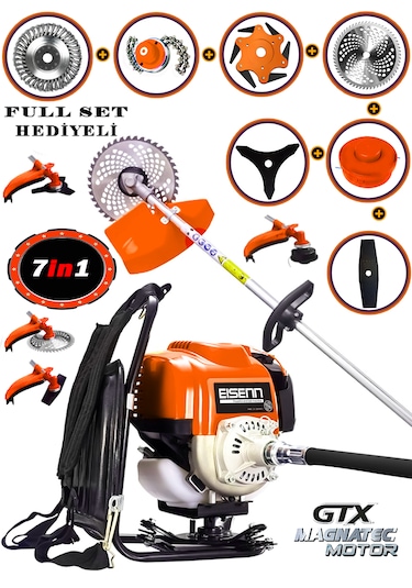 Eisenn EST-901 Sırt Tipi 7in1 Benzinli Tırpan Çim Biçme Makinesi