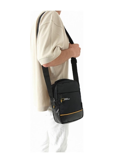 Erkek Postacı Çantası Elde Tutma 23 14 Cm Çapraz Askılı Omuz Çantası Mega Çanta Siyah