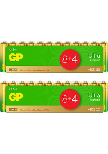 G-Tech Ultra Alkalin Kalem LR6 - AA Boy 1.5V Pil 24 Adet