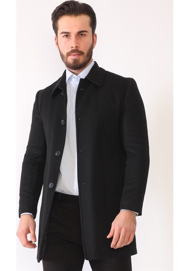 Plt8364 Dewberry Erkek Palto-Siyah