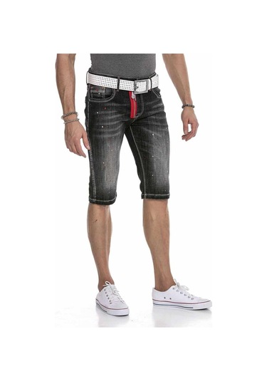 Ck240 Erkek Fermuarlı Basic Erkek Kot Şort 001