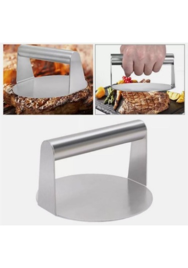 Narkalıp Yuvarlak Paslanmaz Çelik Hamburger Et Pres Aparatı 14cm