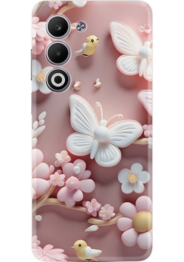 Oppo A5 Kılıf Boutique Baskılı Resimli Pembe Kelebekler Pcode -088