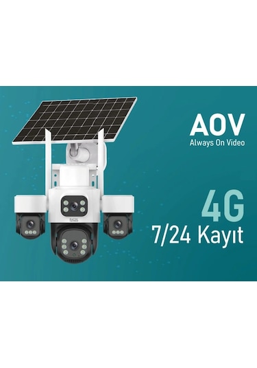 Inox X14 4 Kameralı Çift Güneş Enerjili 3+3+3+3mp Solar Kamera E-sim