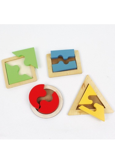 Ahşap Parça Bütün Tekli Geometrik Set