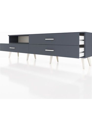 Arges Tv Ünitesi Tek Raflı 3 Çekmeceli 176x30x51 Antrasit-antrasit/antrasit Antrasıt/antrasıt