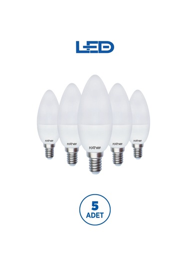 Rtl02101-5 Rother Led Mum Avize Ampul 6w E14 470 Lümen 6500k Beyaz Işık Enerji Tasarruflu Ampul 5 Ad