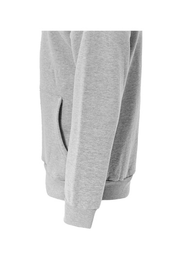 Unisex Theree Love Baskılı Kapüşonlu İçi Yumuşak Polarlı Oversize Sweatshirt - Gri Saks Mavisi