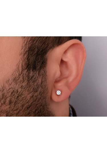 Sirius 0.30 Karat Tektaş Görünümlü Pırlanta Erkek Küpei  0804E0116