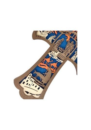 Lijinxu Ev Dekorasyonu Için Çapraz Askılı Kolye Ahşap Süs 22,6 Cm X 16,1 Cm X 2,2 Cm