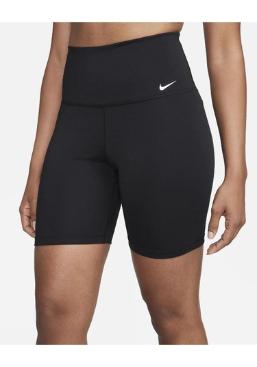 Dri-fıt One Yüksek Belli 18 Cm Kadın Bisiklet Şortu, Kadın Siyah Şort Tayt Siyah