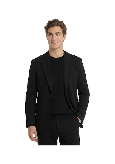 Kip Siyah Çizgili Modern Fit Örme Takım Elbise