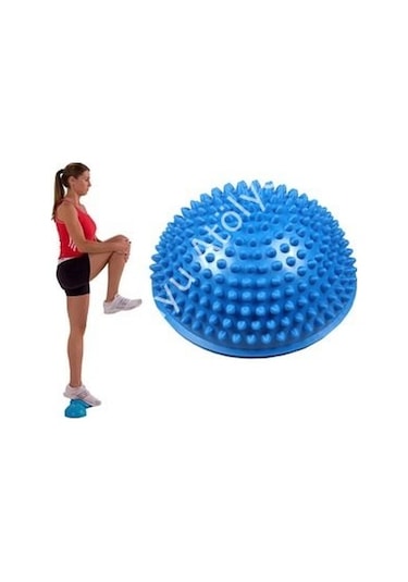 Pilates Yoga Dikenli Yarım Küre Denge Dikenli Duyu Topu Mavi16 CM