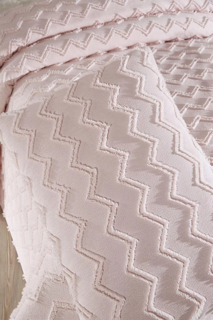 Çeyiz Diyarı Lumpa 2 Parça Tek Kişilik Pike Takımı Pudra Pudra